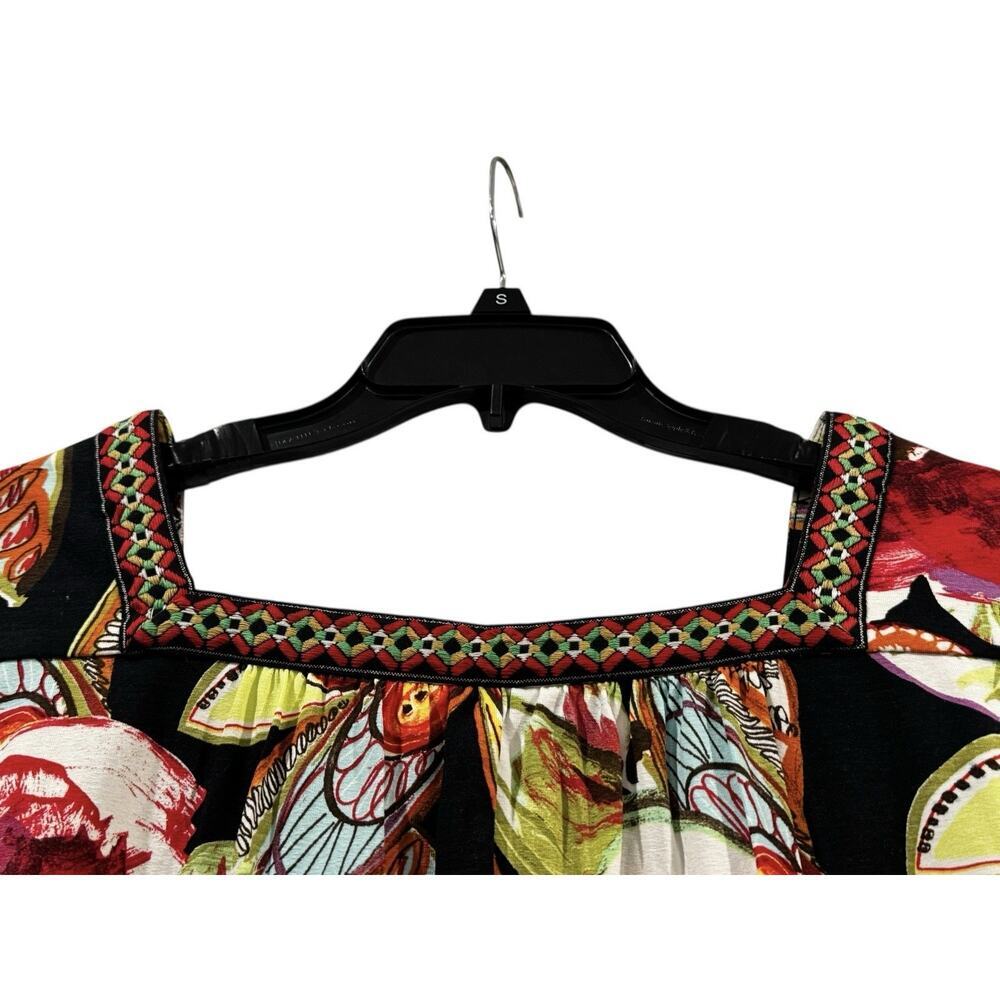 Elliot Lauren Floral Women’s Blouse Embroidered Square Neckline Puff Sleeves: XL - Picture 6 of 10
